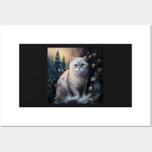 White British Shorthair Art Posters and Art